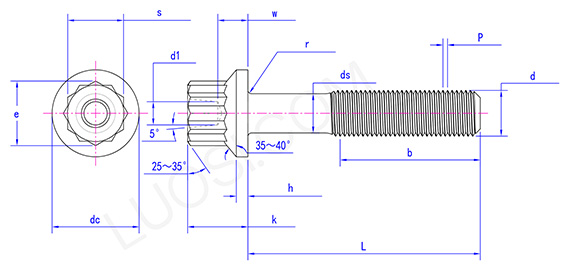 12 Point Flange Screw With Reduced Shank