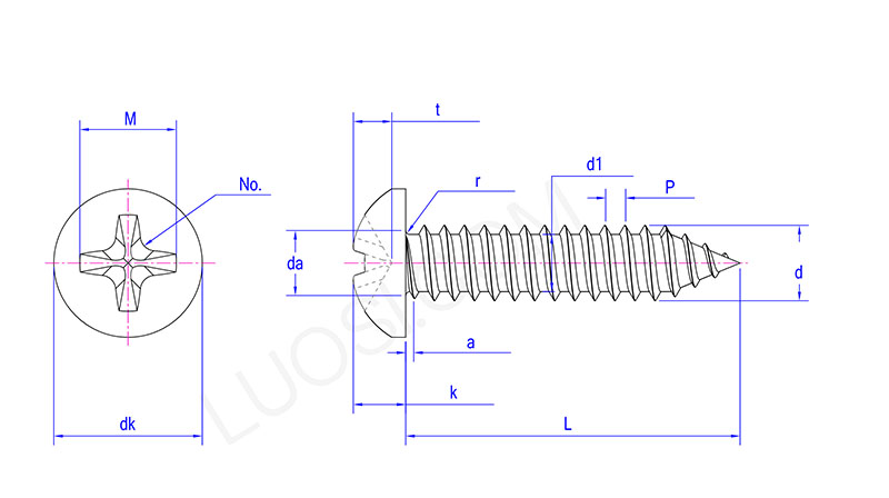 Phillips Pan Head Self Tapping Screws
