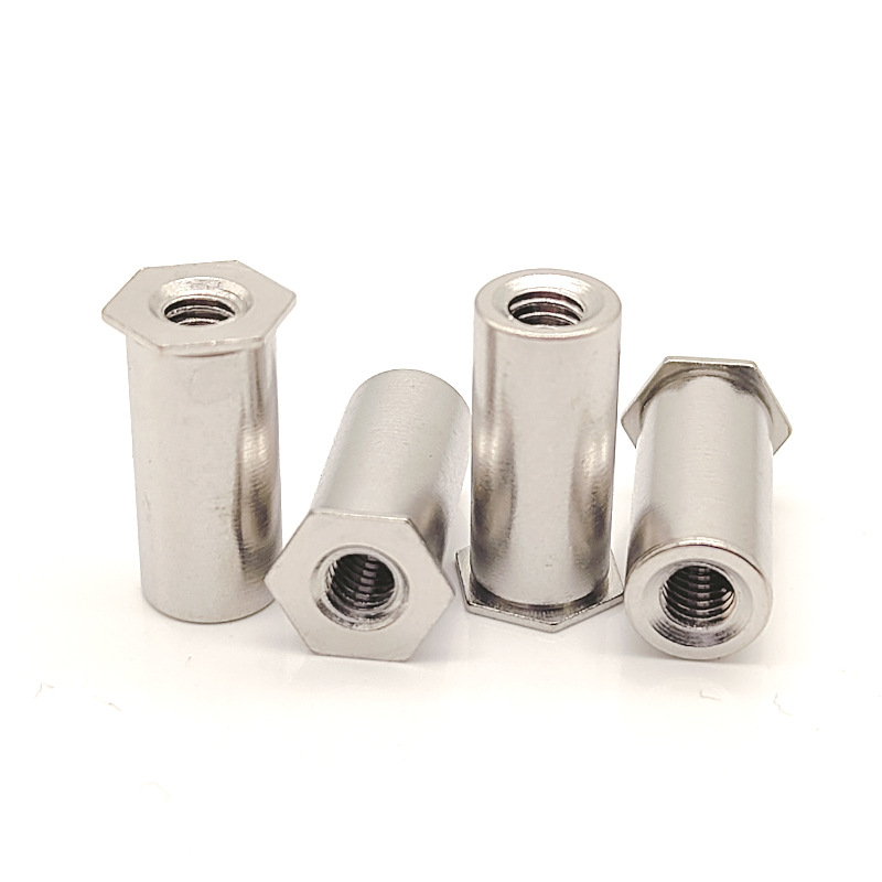 హోల్ షట్కోణ రివెట్ నట్ ద్వారా జింక్ బ్లూ